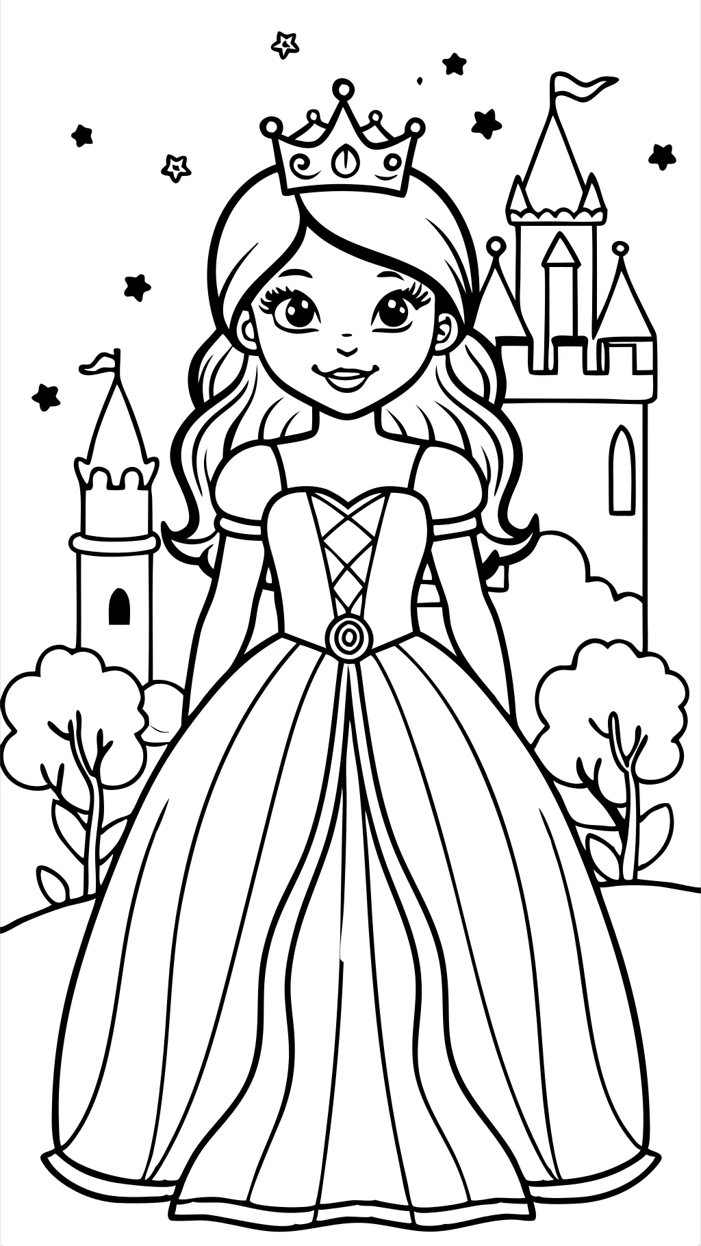 coloriages de princesse réaliste